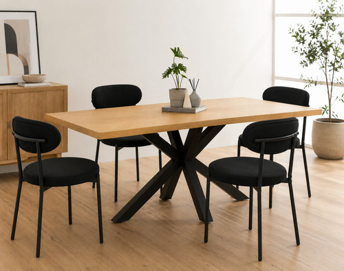 Black velvet dining chairs - x,