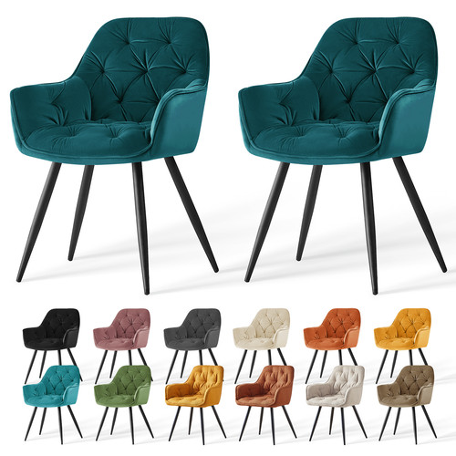Velvet dining chairs - velvet, padded