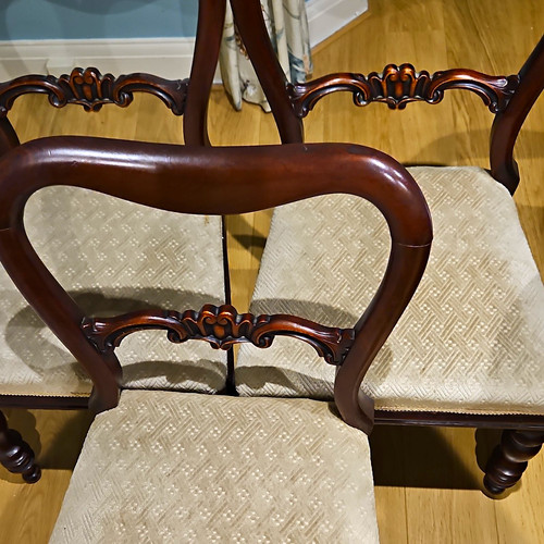 Set dark wood dining - set,