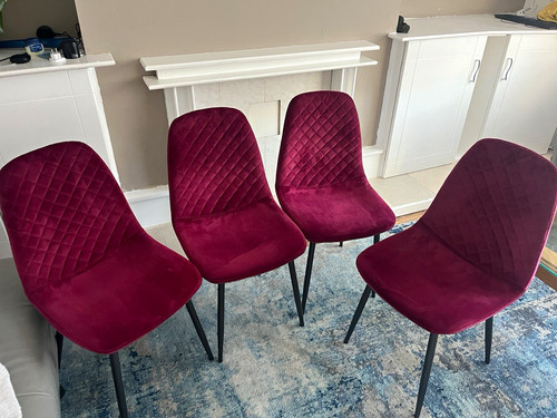 Set burgundy velvet - set,