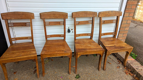 Set brown wooden dining - 4,