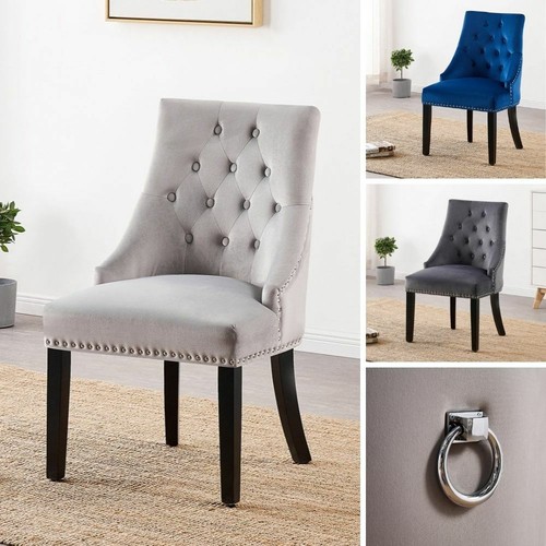 Velvet dining chair with door - dining,