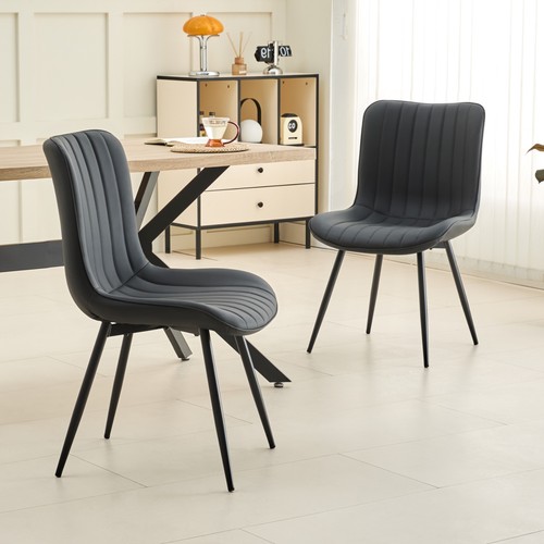 Faux leather dining chairs set - chairs,