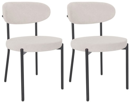 Beige velvet dining chairs - beige, 1