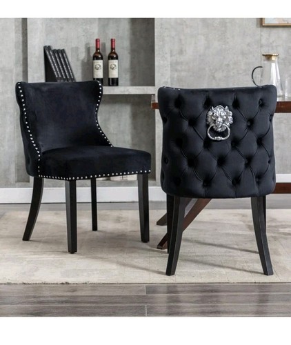 Set velvet dining chairs - velvet,