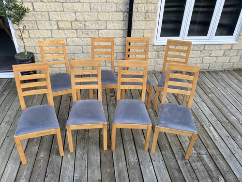 Solid oak dining - chair, slatted