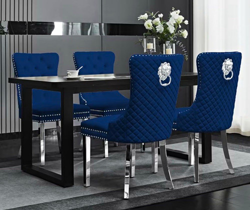 Set blue upholstered - of,