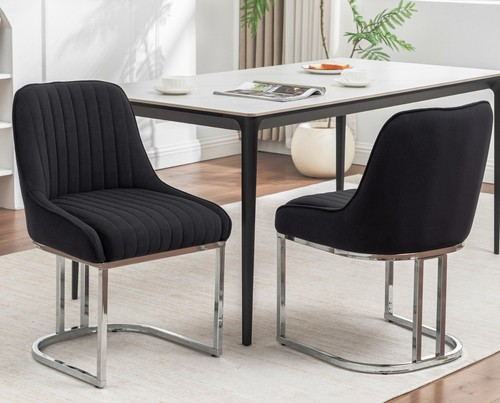 Black velvet dining - 2,