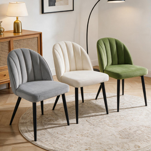 Velvet dining chairs set - set, of