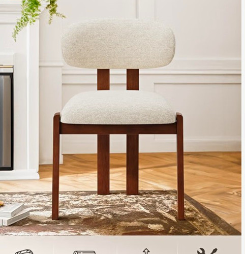Cream upholstered dining - 2,