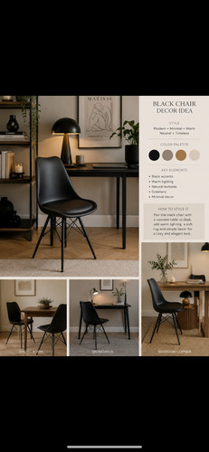 Dining chairs modern - 6, black