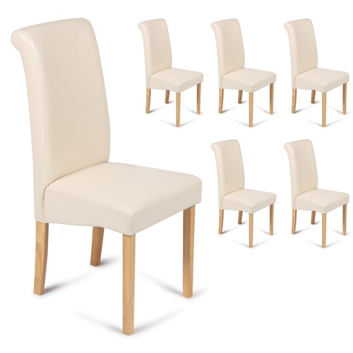 Cream dining chairs faux - 6,