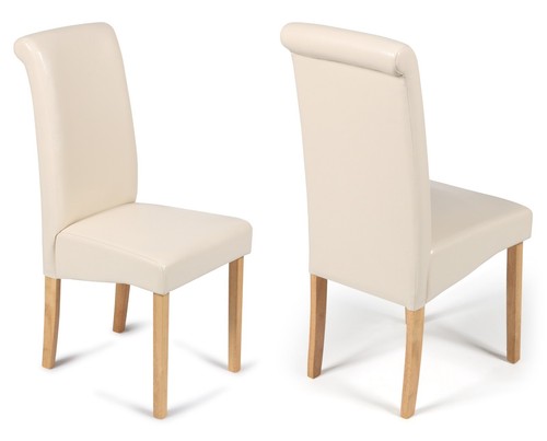 Dining chairs cream - 2, faux