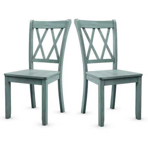 Costway set armless - of, wood