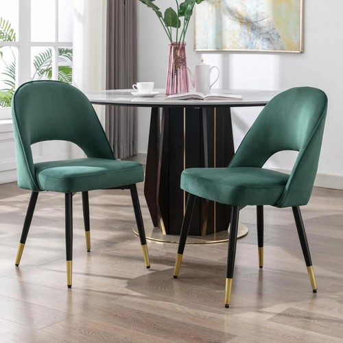 Set green velvet dining - set,