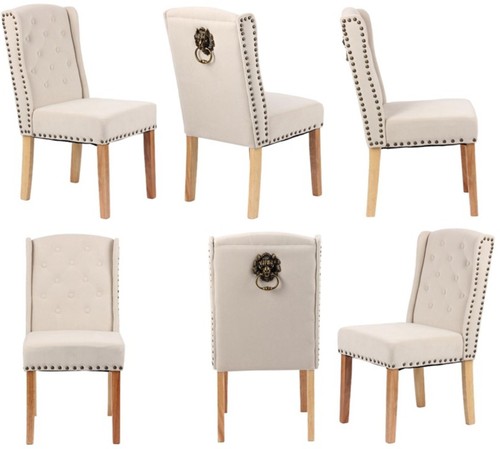Button tufted dining chairs - button,